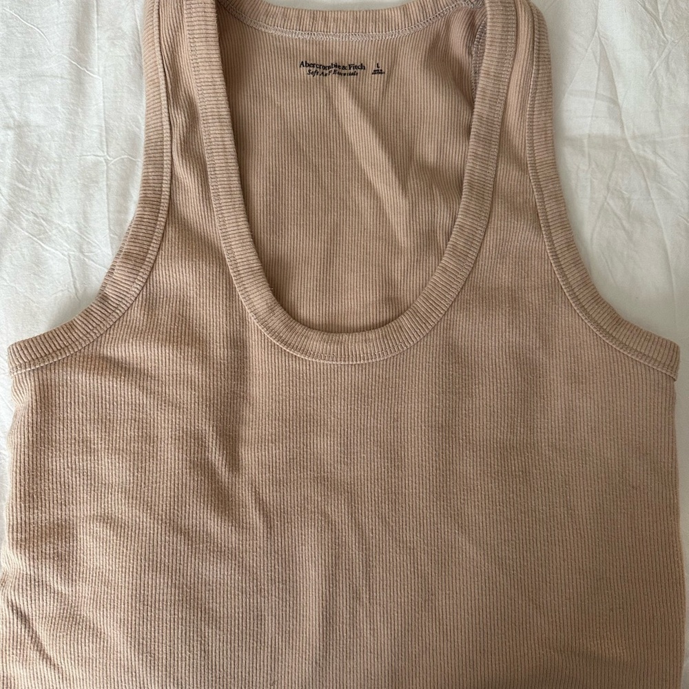 Abercrombie & Fitch beige/rose Ribbed Top